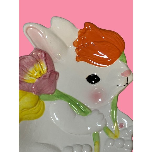 Easter Bunny Rabbit Ceramic Candy Tray Plate Dish K-MART BRAND - Picture 2 of 10